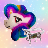 MADE TO ORDER Rainbow Pony With Mood Ring - Bath Bomb