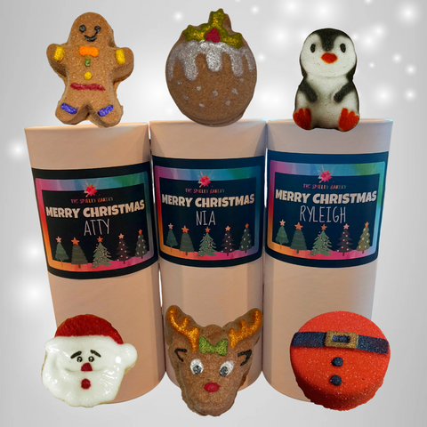 Christmas Tube Personalised Gift Set-Bath Bombs